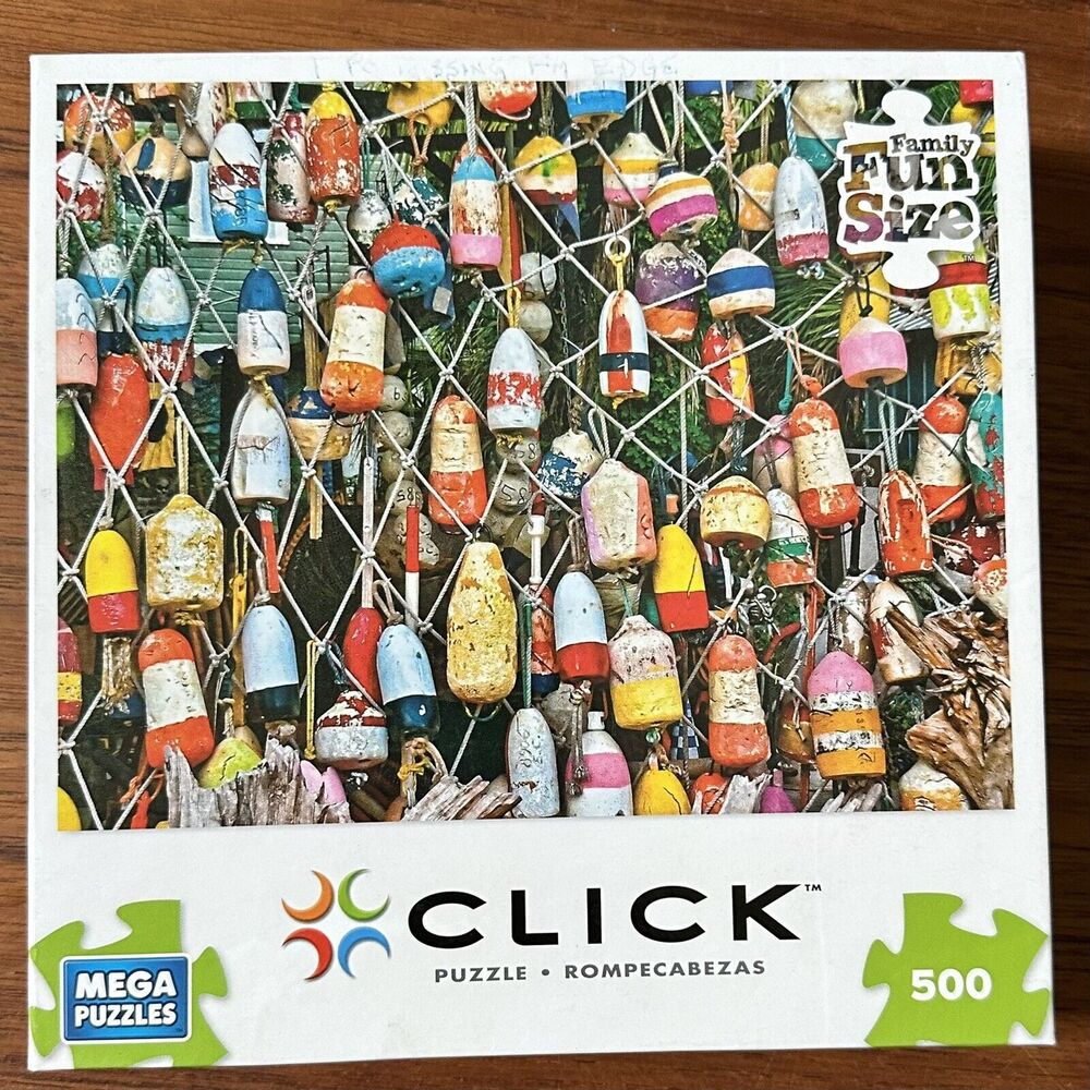 MEGA PUZZLES CLICK 500 PIECE JIGSAW PUZZLE NET LOBSTER BUOY HEAVEN